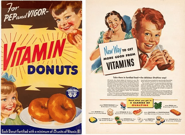 Ads for multivitamins in America during World War 2